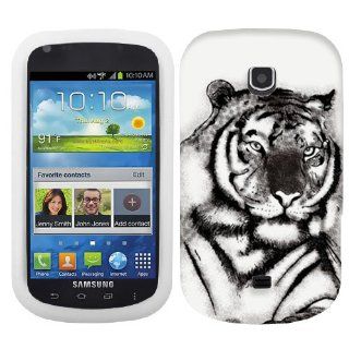Samsung Galaxy Stellar White Tiger Face Hard Case Phone Cover Cell Phones & Accessories