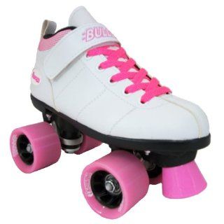 Chicago Bullet White Speed Skates   Chicago Speed Skates   Pink Laces  Speed Roller Skates  Sports & Outdoors