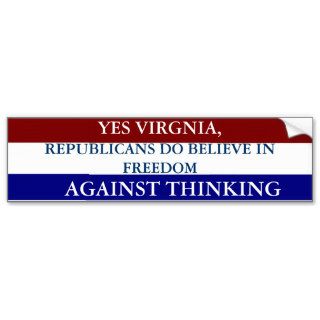 YES VIRGNIA BUMPER STICKERS