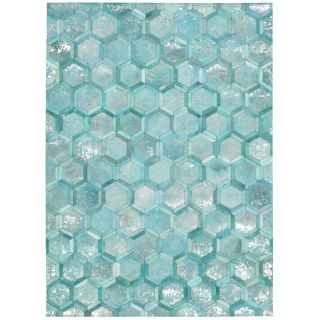 Nourison Michael Amimi City Chic Turquoise Leather Rug (8 X 10)
