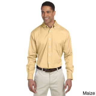 Chestnut Hill Mens Long sleeve Twill Button up Shirt Yellow Size XXL