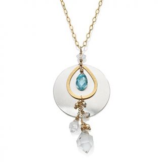 Deb Guyot Designs Herkimer "Diamond" Quartz and Blue Topaz 32" Necklace