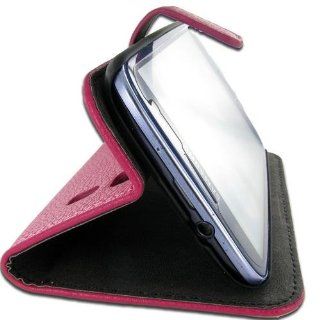 Samsung I9300/ I535/ L710/ T999/ I747 (Galaxy S III) Hot Pink Flip Leather Case Cell Phones & Accessories