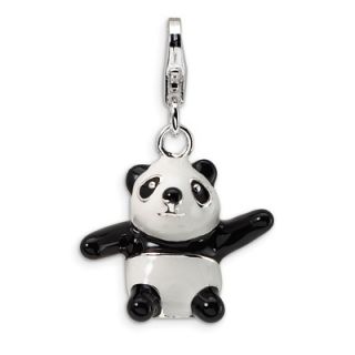 Amore La Vita™ Black and White Panda Bear Charm in Sterling Silver