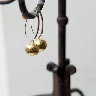 hairpin style gold ball drop earrings by rochelle shepherd jewels