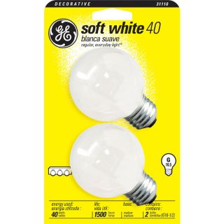 GE 2 Pack 40 Watt Soft White Decorative Incandescent Light Bulb