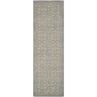 Safavieh Handmade Moroccan Cambridge Dusty Blue/ Cement Wool Rug (26 X 10)