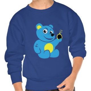 Tattooed Cartoon Evil Teddy Bear Long Sleeve Kids Pullover Sweatshirts