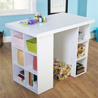 White Counter Height Craft Table