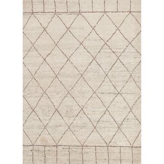 Hand knotted Contemporary Moroccan Pattern Brown Accent Rug (2 X 3)