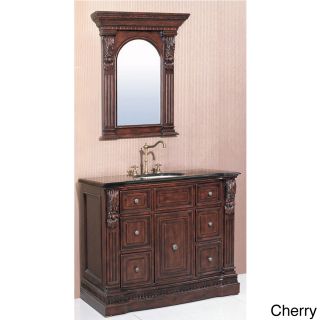 Granite Top 43 inch Single Sink Bathroom Vanity With Matching Mirror