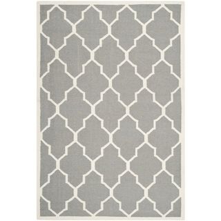 Safavieh Handwoven Moroccan Dhurrie Transitional Gray Wool Rug (9 X 12)