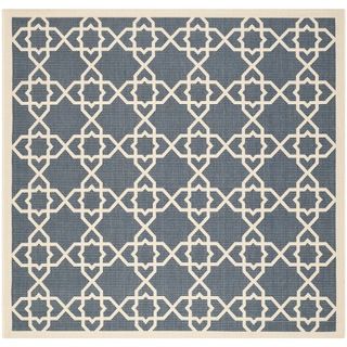 Safavieh Polypropylene Indoor/outdoor Courtyard Navy/beige Rug (67 Square)