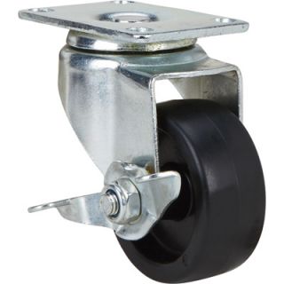Fairbanks Polyolefin Swivel Caster with Brake — 3in.  Up to 299 Lbs.