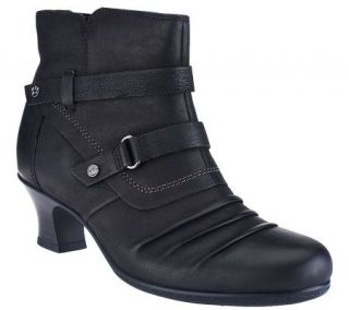 Earth Wayward Leather Ankle Boots w/ Tapered Heel —