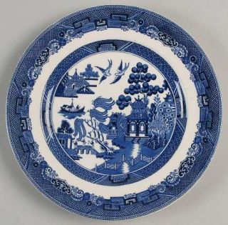 Johnson Brothers Willow Blue (Black &Blue Backstamps,Old) Luncheon Plate, Fine C