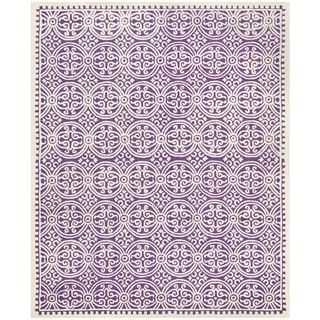 Safavieh Handmade Moroccan Cambridge Purple/ Ivory Wool Rug (10 X 14)
