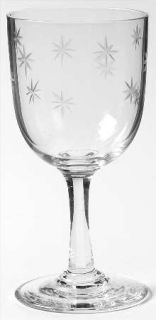 C G Quartex Crystal Star Dust Wine Glass   Clear,Gray Cut Stars,Smooth Stem