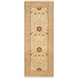 Safavieh Hand knotted Peshawar Vegetable Dye Ivory/ Gold Wool Rug (3 X 8)