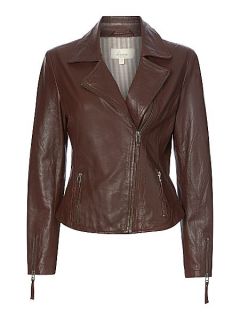 Linea Weekend Leather Jacket Burgundy