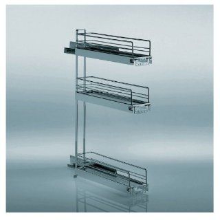 Hafele Chrome 3 Tier Base Cabinet Pull Out w/ Dampening Function   Cabinet Pull Out Organizers