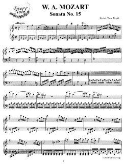 Mozart Piano Sonata No. 15 in C Major, K.545 Instantly  and print sheet music Mozart Books