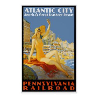Pennsylvania Railroad ~ Vintage Atlantic City Poster