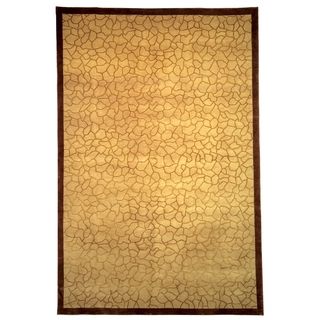 Safavieh Hand knotted Contemporary style Tibetan Gold Wool/ Silk Rug (6 X 9)