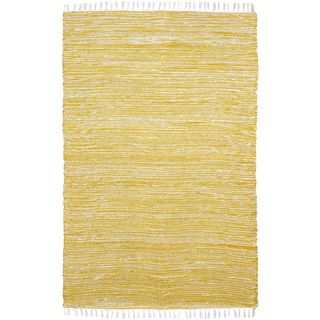 Yellow Reversible Chenille Flat Weave 5x8 Rug
