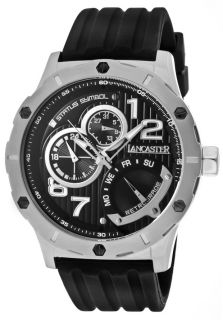 Lancaster Italy OLA0368NR  Watches,Mens Status Symbol Black Dial Black Silicone, Casual Lancaster Italy Quartz Watches