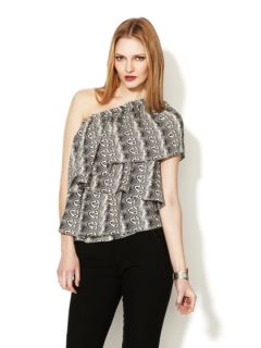 Python Silk Satin Flutter Top by Robert Rodriguez