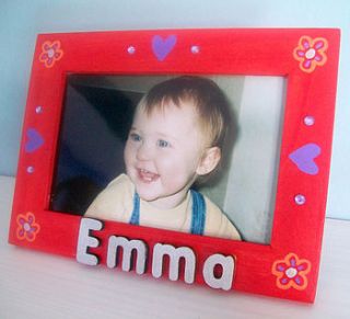 personalised girly photo frame by dream scene children's gifts