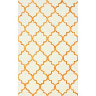 Nuloom Handmade Moroccan Trellis Orange Faux Silk Wool Rug (5 X 8)