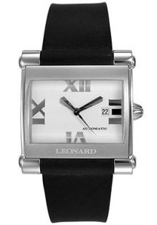 Leonard SC1A100/40/0100  Watches,Mens Automatic Screen Black Rubber White Dial, Luxury Leonard Automatic Watches