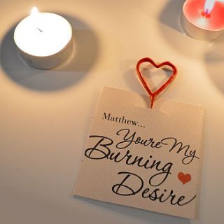 'you're my desire' personalised sparkler card by popbox party