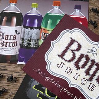 halloween party bottle labels by edamay