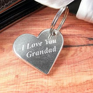 love you grandpa/grandad heart keyring by multiply design