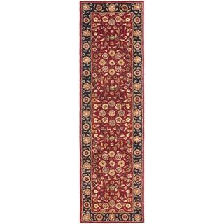 Handmade Heritage Birj Red/ Navy Wool Runner (2'3 x 8') Safavieh Runner Rugs
