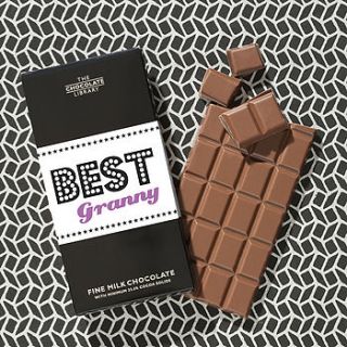 personalised best granny/gran grandma/nanny chocolate bar by quirky gift library