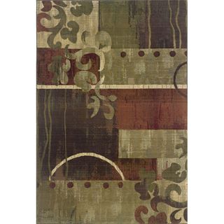 Generations Green/ Red Polypropylene Area Rug (99 X 122)