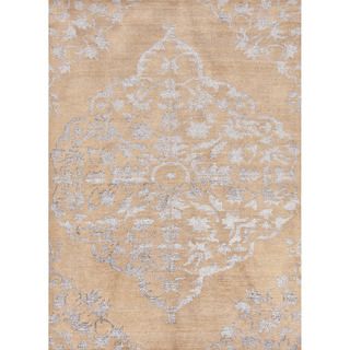 Hand knotted Transitional Tone On Tone Pattern Brown Rug (5 X 8)