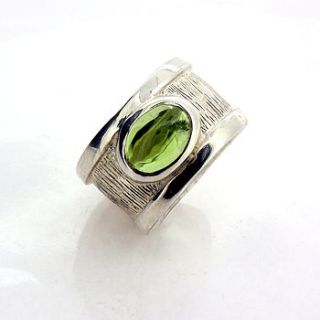sterling silver peridot drum ring by will bishop jewellery design
