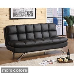 Alice Black Bonded Leather Sofa Sofas & Loveseats