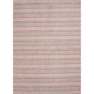 Hand loomed Transitional Stripe pattern Multicolored Area Rug (9 X 13)
