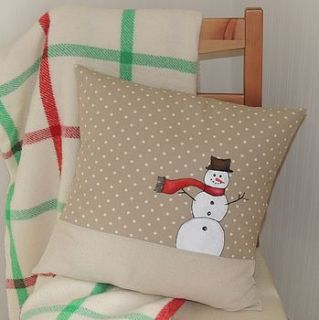 white christmas cushion by designer j