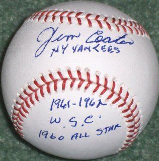 JIM COATES   "1961 62 WORLD CHAMPS" & " 1960 ALL STAR"   AUTOGRAPHED BASEBALL  Sports & Outdoors