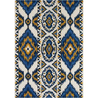 Mandara Hand tufted Abstract Contemporary White Wool Rug (5 X 7)