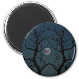 Halloween Moonlight Tree Silhouette Refrigerator Magnets