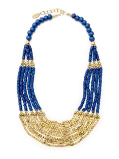 Acrylic & Gold Bead Bib Necklace by Cara Couture Jewelry