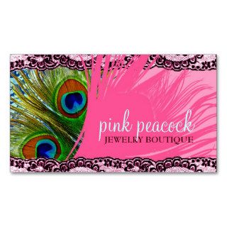 311 Pink Peacock Lace Business Card Templates